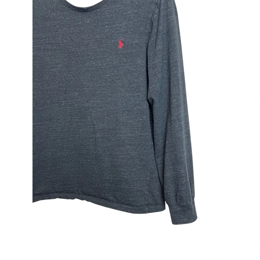 Polo Ralph Lauren Long Sleeve T-Shirt Mens L Charcoal Grey Custom Fit Cotton A23